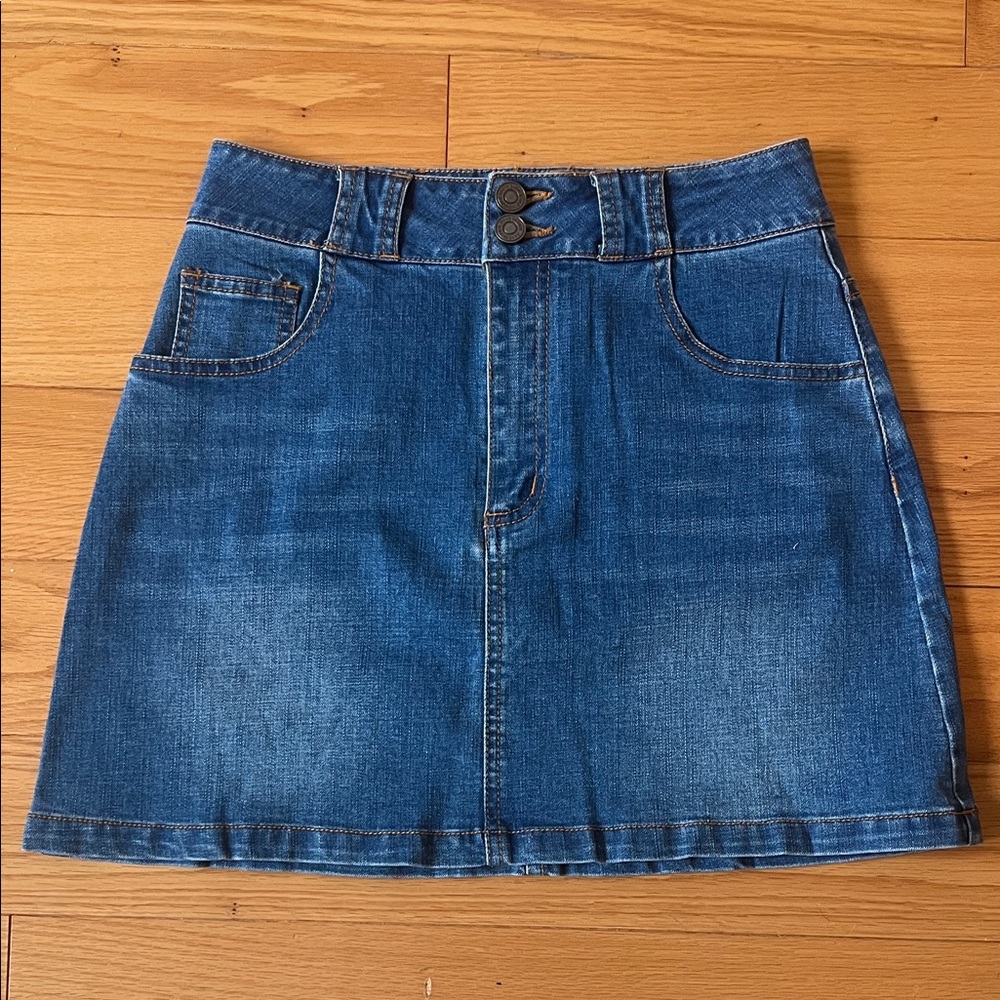 Classic Blue Denim Mini Skirt